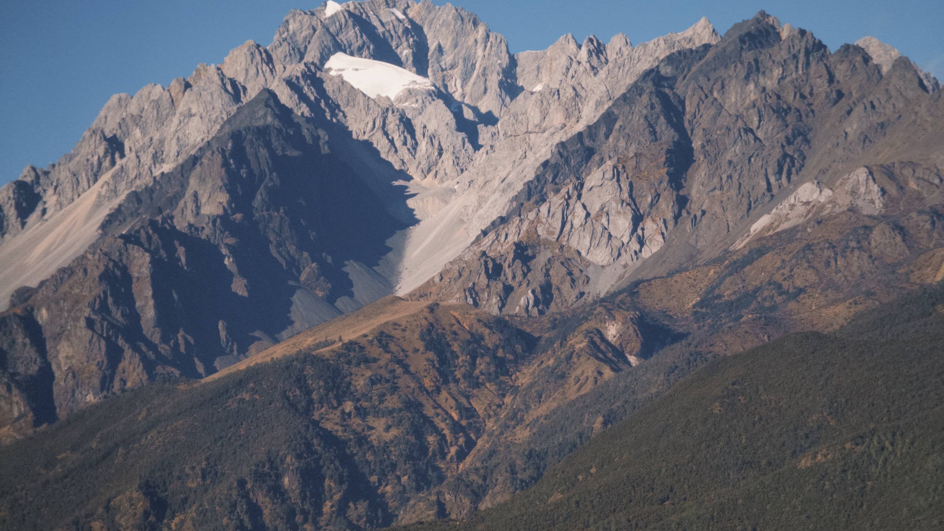 A wide mountain valley view in Yunnan